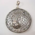 Tiger Puma Jaguar Panther round lace Solid Sterling Silver 925 Pandent