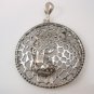 Tiger Puma Jaguar Panther round lace Solid Sterling Silver 925 Pandent