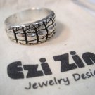 Original Ezi zino Crocodile alligator Texture solid sterling silver 925 ring