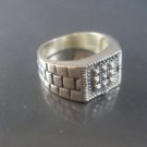 Israel Delini Designers Hand Made Art Signet Ring Wall Solid Silver Sterling Rin