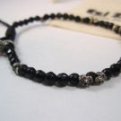 Ezi zino sterling silver skulls & Black Onyx beads Bracelet Shamballa Handmade