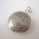 Tribal Mayan Aztec Calendar Sun Charm Sterling Silver Pendant