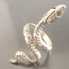 Sterling Silver Ring 925 Carved Twist Snake Ring