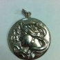 Solid Sterling Silver 925 Vintage Cameo Lady Head Pendant