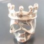 Solid Silver 925 Old King with Crown Ancestor Hollow Skull Punk Unique Ring