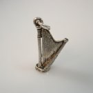 vintage 3d David's Harp Pendant sterling silver 925