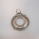 Lifeguard's Life Round Circle pendant Solid Sterling Silver 925