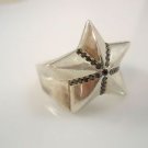 Genuine Ezi Zino silver star Black Diamonds 0.39 CT ring solid sterling silver