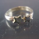 Sterling Silver 925 Two Star Stacking Ring 2 Mm Wide