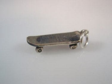 small Skateboard Sterling Silver 925 charm Pendant