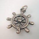 Steering Wheel nautical pendant Solid Sterling Silver 925