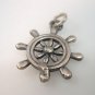 Steering Wheel nautical pendant Solid Sterling Silver 925