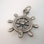 Steering Wheel nautical pendant Solid Sterling Silver 925