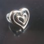 SOLID Sterling Silver 925 Heart love Lovers Hearts Shape Stylish Fashion RING