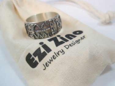 Ezi Zino Designer Jewelry Crop circle Supernatural Silver Sterling 925 Ring