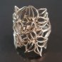Sterling Silver Ring 925 Fabric Lace Flowers Ring