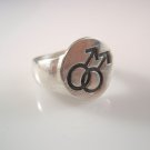 FEMALE SYMBOL GAY LESBIAN RAINBOW Original Ezi zino Jewelry Designer Ring 925