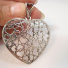 big Multi Heart Lace lovers Pendant Sterling Silver 925