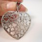 big Multi Heart Lace lovers Pendant Sterling Silver 925