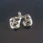 Solid Sterling Silver 925 Two Masks Happy and Sad Pendant