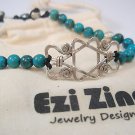 Ezi zino sterling silver 925 star of david Turquoise natural Beads 6mm Bracelet