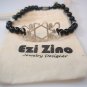 Ezi zino sterling silver 925 star of david Onyx Beads 6mm Bracelet