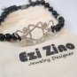 Ezi zino sterling silver 925 star of david Onyx Beads 6mm Bracelet