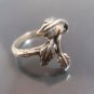 Israel Delini Designers Hand Made Art Branch with Leaves  Silver Sterling ring