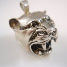 Ezi Zino Tiger panther head Black Diamonds box chain necklace pendant
