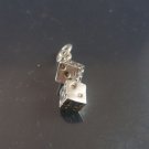 Pair of Dice Charm 3d Sterling Silver 925 Charms Lucky Pendant