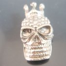 Solid Silver 925 Old King with Crown Skull Punk Unique Pendant