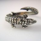 Crocodile alligator Wrap Around ring sterling silver 925