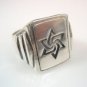 Hexagram star of david signet Ring Solid Sterling Silver 925 by EZI ZINO