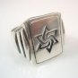 Hexagram star of david signet Ring Solid Sterling Silver 925 by EZI ZINO