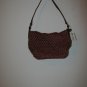 Fossil rattan woven leather handbag