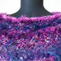 Hand Knit Berry and Dark Blue Goddess Shawl Wrap - Scheherazade