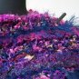 Hand Knit Berry and Dark Blue Goddess Shawl Wrap - Scheherazade