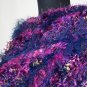 Hand Knit Berry and Dark Blue Goddess Shawl Wrap - Scheherazade