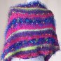 Hand Knit Purple and Pink Goddess Shawl Wrap - Carnival