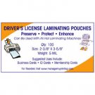 Driver's License or ID Laminating Pouches 5 MIL (100 Pack)