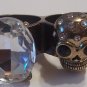 Four Finger Skull Faux Diamond Armor Ring