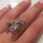 Spiral Cage Drip Dangle Rocker Stack Ring