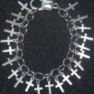 Multi Charm Gothic Rocker Charm Bracelet