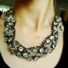 Chunky Rhinestone Diamond Chain Prom Statement Necklace