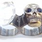 Four Finger Skull Faux Diamond Armor Ring