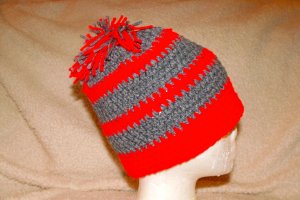 scarlet & grey striped