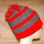 scarlet & grey striped