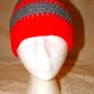 scarlet & grey striped