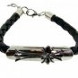 Leather cord bracelet Gothic Cross