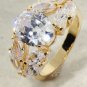 Grecian Goddess CZ Cocktail Ring 24kt gold plated